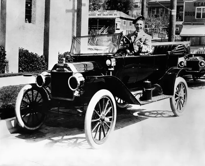 Framed Print : Harry Lauder in 1914 Model T Framed Print : Harry Lauder in 1914 Model T
