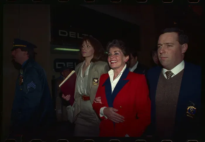 Framed Print : Harry and Leona Helmsley Leaving Attorney General's Office Framed Print : Harry and Leona Helmsley Leaving Attorney General's Office