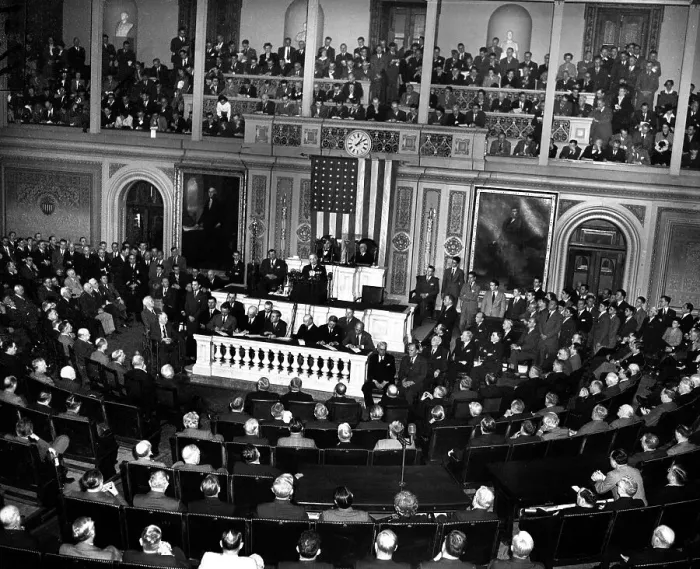 Framed Print : Harry S. Truman Addresses Congress Framed Print : Harry S. Truman Addresses Congress