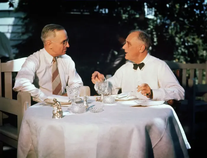 Framed Print : Harry S. Truman and Franklin D. Roosevelt Conversing Framed Print : Harry S. Truman and Franklin D. Roosevelt Conversing