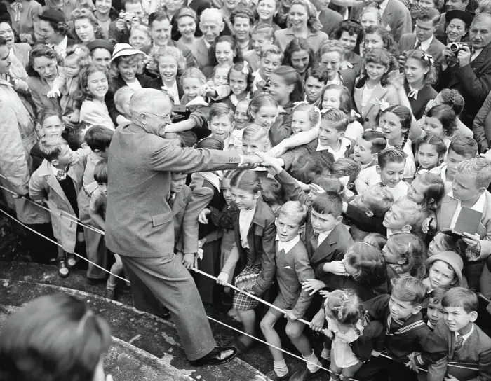 Framed Print : Harry S. Truman Greeting American Children in Brazil Framed Print : Harry S. Truman Greeting American Children in Brazil