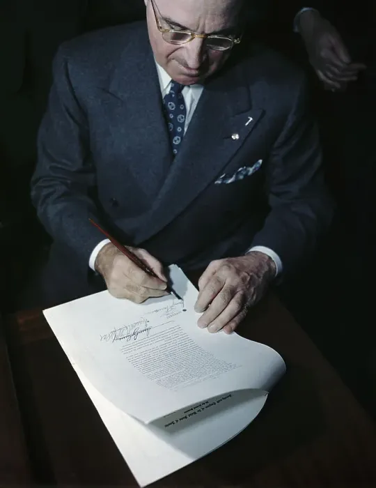 Framed Print : Harry S. Truman Signing Document Framed Print : Harry S. Truman Signing Document