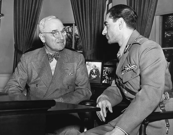 Framed Print : Harry Truman Confers with Shah of Iran Framed Print : Harry Truman Confers with Shah of Iran
