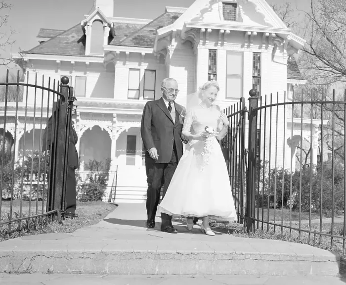 Framed Print : Harry Truman Escorts Daughter Margaret on Wedding Day Framed Print : Harry Truman Escorts Daughter Margaret on Wedding Day