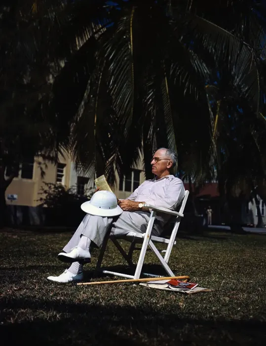 Framed Print : Harry Truman Seated in Sunshine Framed Print : Harry Truman Seated in Sunshine