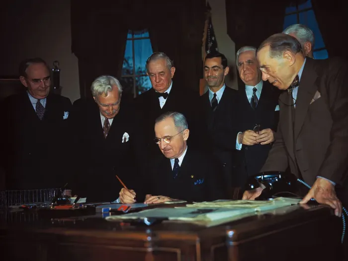 Framed Print : Harry Truman Signing Bill Framed Print : Harry Truman Signing Bill
