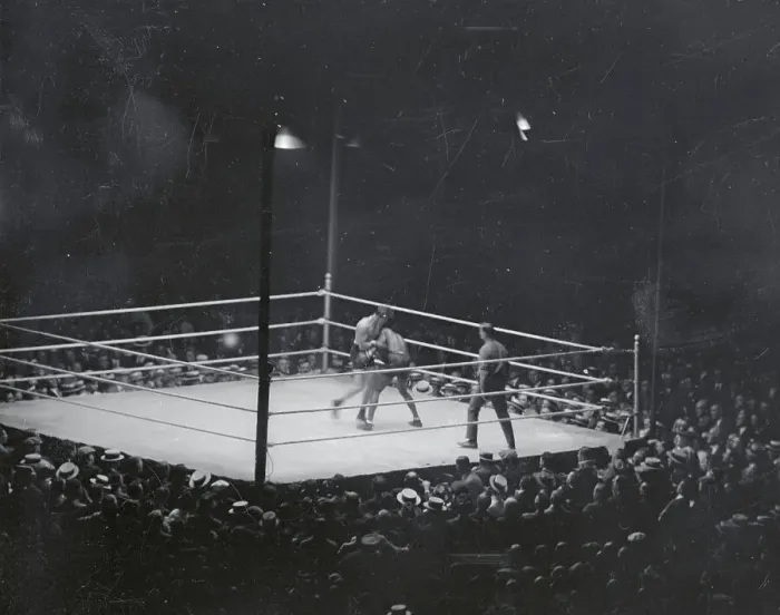 Framed Print : Harry Wills Knocking Out His Opponent Framed Print : Harry Wills Knocking Out His Opponent