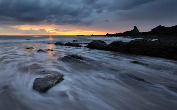 Framed Print : Hartland. Stormy sunset over Hartland Quay Framed Print : Hartland. Stormy sunset over Hartland Quay