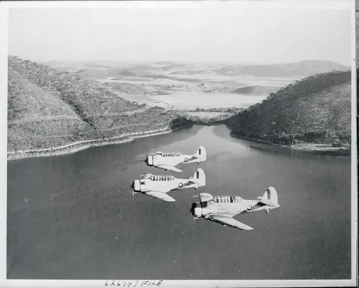 Framed Print : Three Harvards Flying Over Reservoir Framed Print : Three Harvards Flying Over Reservoir