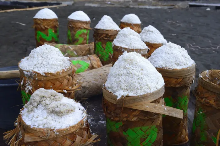 Framed Print : Harvested sea salt, packed to dry, known as Fleur de Sel, North Bali, Bali, Indonesia Framed Print : Harvested sea salt, packed to dry, known as Fleur de Sel, North Bali, Bali, Indonesia