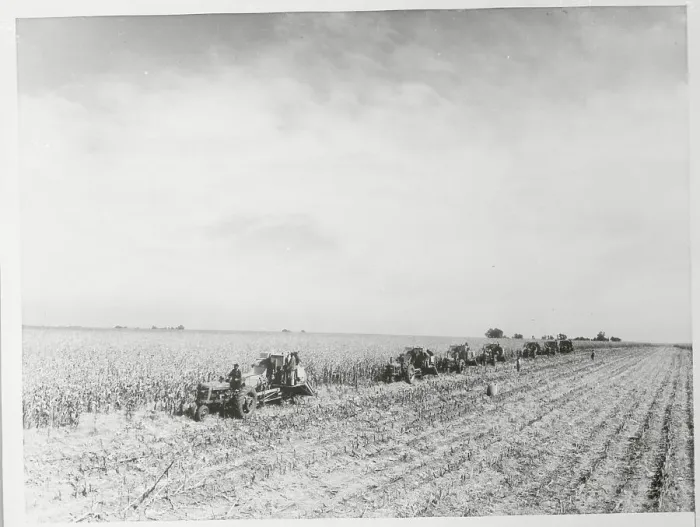 Framed Print : Harvester Machines in Field Framed Print : Harvester Machines in Field