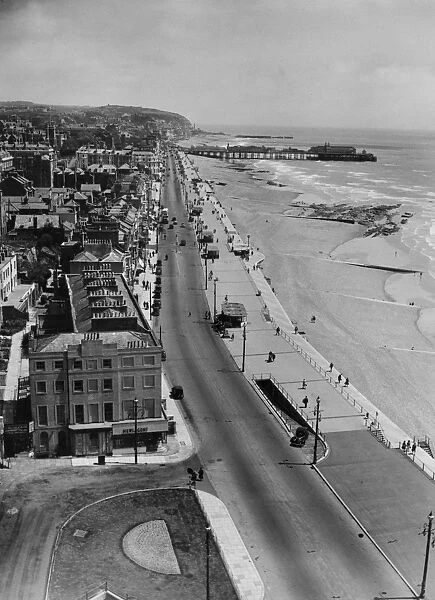 Hastings. 22nd June 1948: An elevated view of the waterfront, promenade