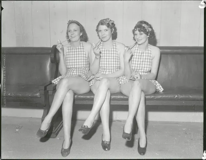 Framed Print : Hat Check Girls on Break at the Hollywood Barn Framed Print : Hat Check Girls on Break at the Hollywood Barn