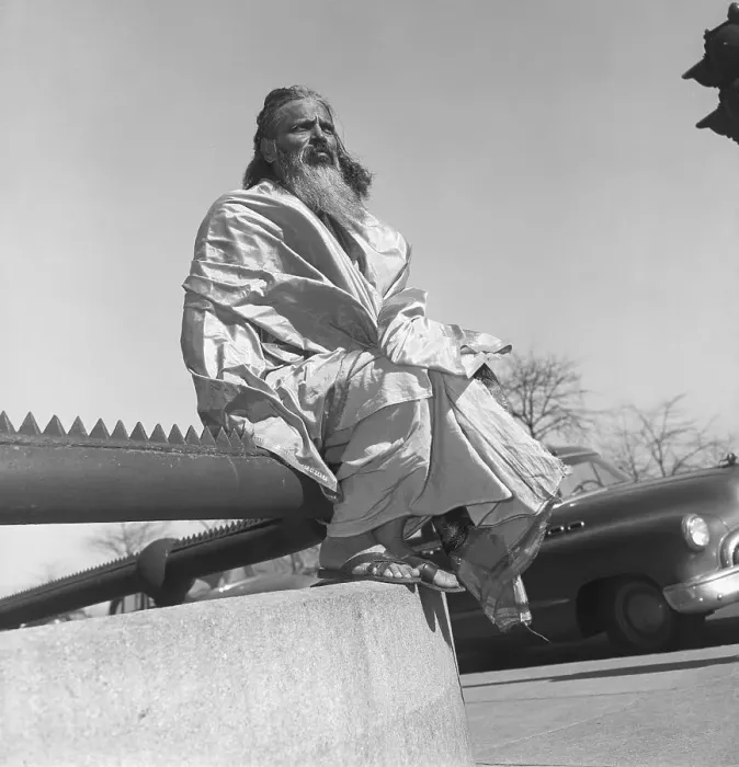 Framed Print : Hatcha-Yogi L.S. Rao Sits On Fence Framed Print : Hatcha-Yogi L.S. Rao Sits On Fence