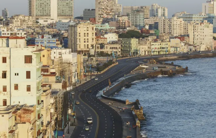 Framed Print : Havana. Aerial view of El Malecon
