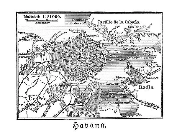 Havana map from 1888