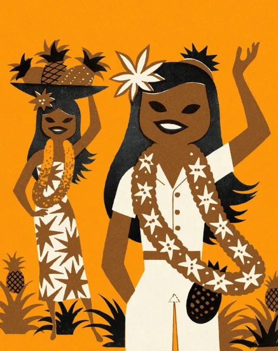 Framed Print : Two Hawaiian Women Framed Print : Two Hawaiian Women