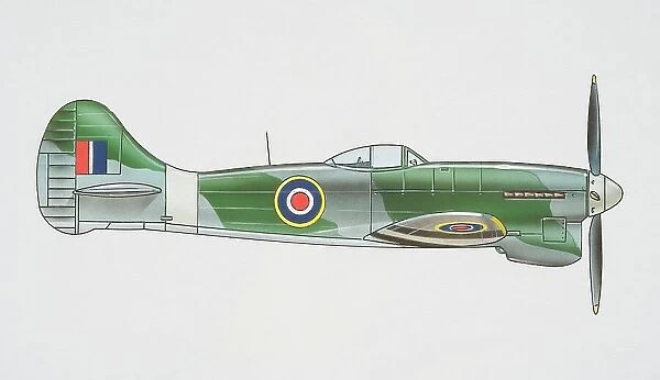 Hawker Tempest Mark V military Plane, side view