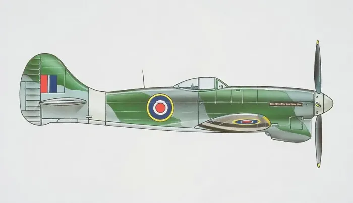 Framed Print : Hawker Tempest Mark V military Plane, side view Framed Print : Hawker Tempest Mark V military Plane, side view