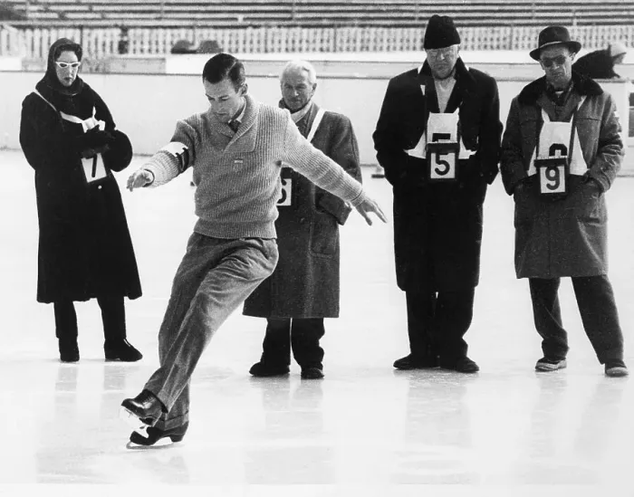 Framed Print : Hayes Alan Jenkins Performing on the Ice