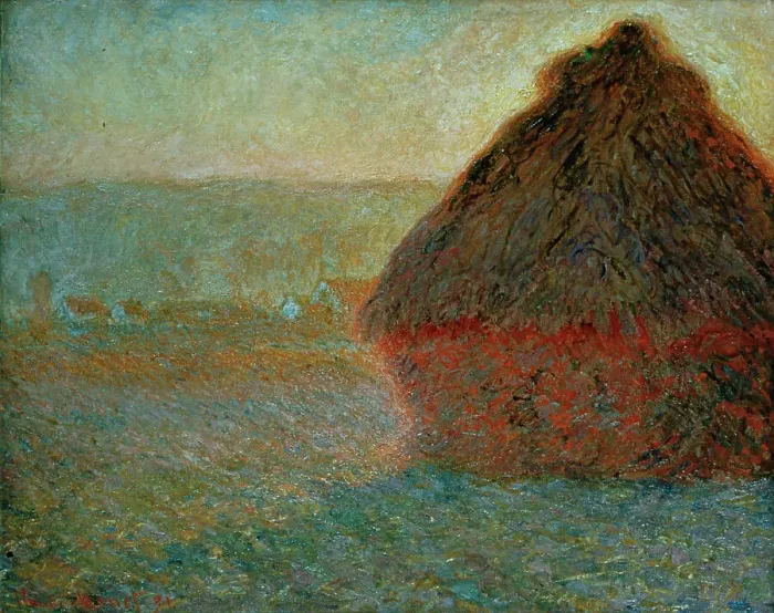 Framed Print : Haystack at Sunset by Claude Monet Framed Print : Haystack at Sunset by Claude Monet
