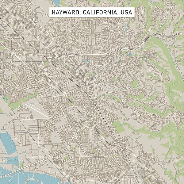 Hayward California US City Street Map