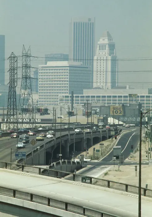 Framed Print : Haze Shrouds Los Angeles Skyline Framed Print : Haze Shrouds Los Angeles Skyline