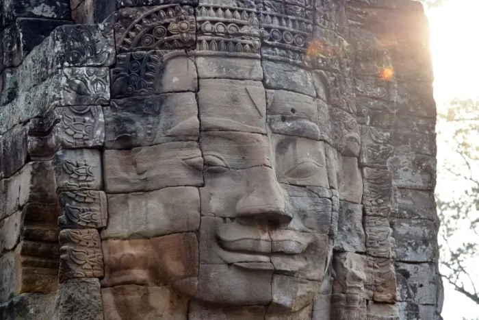 Framed Print : Head statue at sunrise Bayon temple angkor unesco Siem Reap Cambodia Framed Print : Head statue at sunrise Bayon temple angkor unesco Siem Reap Cambodia