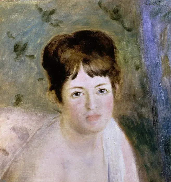 Framed Print : Head of a Woman, c1876. Artist: Pierre-Auguste Renoir