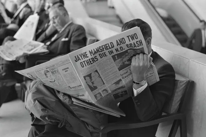 Framed Print : Headline About Jayne Mansfield's Death
