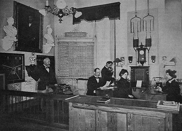 The Headquarters of the Berlin Rescue Society, here the business room, Berlin, Germany, 1895, Historic, digital reproduction of an original 19th-century original