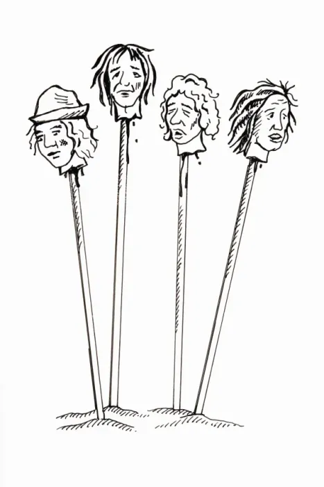 Framed Print : Four heads on pikes at Traitors Gate, Tower of London Framed Print : Four heads on pikes at Traitors Gate, Tower of London