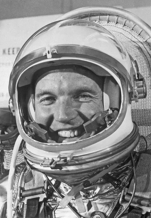Framed Print : Headshoulders Gordon Cooper In Spacesuit Framed Print : Headshoulders Gordon Cooper In Spacesuit
