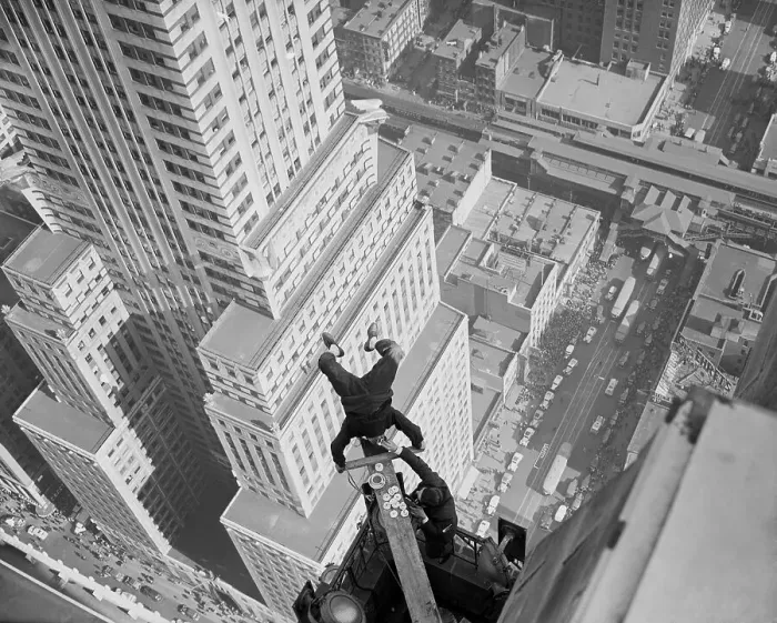 Framed Print : Headstand Over Manhattan Framed Print : Headstand Over Manhattan