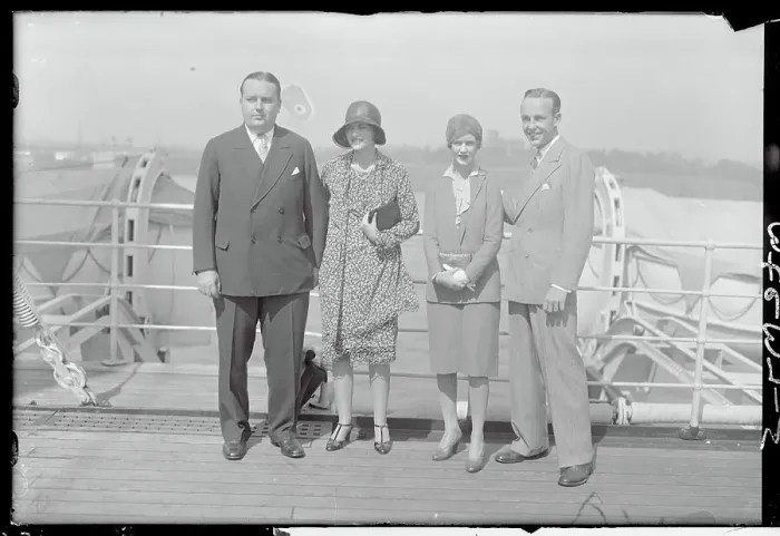 Framed Print : Hearst Family Members Posing on Ship Deck Framed Print : Hearst Family Members Posing on Ship Deck