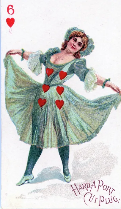 Framed Print : Ten of Hearts Playing Card, Hard A Port Cut Plug Tobacco Card, 1890s