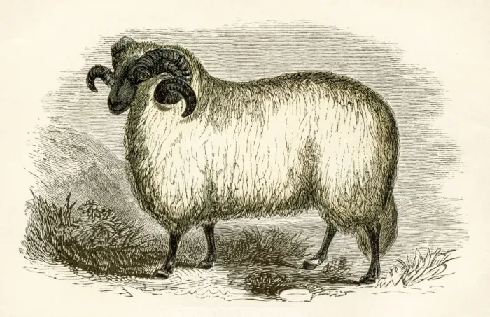 Framed Print : The Heath ram engraving 1851