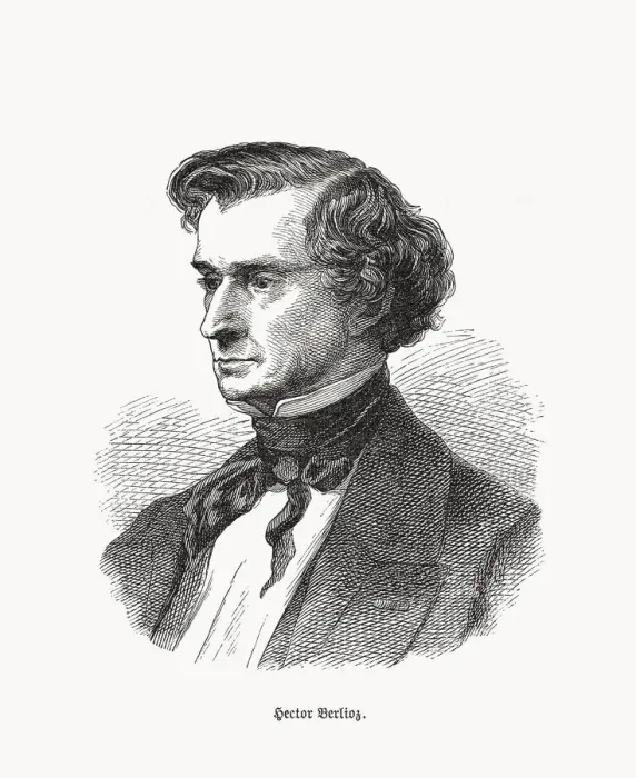 Framed Print : Hector Berlioz (1803-1869), French Romantic composer, wood engraving, published 1893 Framed Print : Hector Berlioz (1803-1869), French Romantic composer, wood engraving, published 1893
