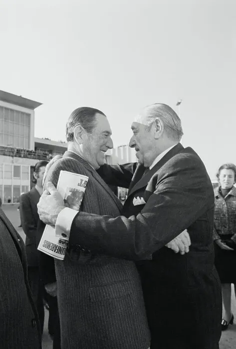 Framed Print : Hector Campora and Juan Peron Embracing Framed Print : Hector Campora and Juan Peron Embracing