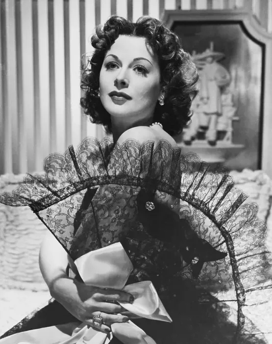 Framed Print : Hedy Lamarr with Lace Fan Framed Print : Hedy Lamarr with Lace Fan
