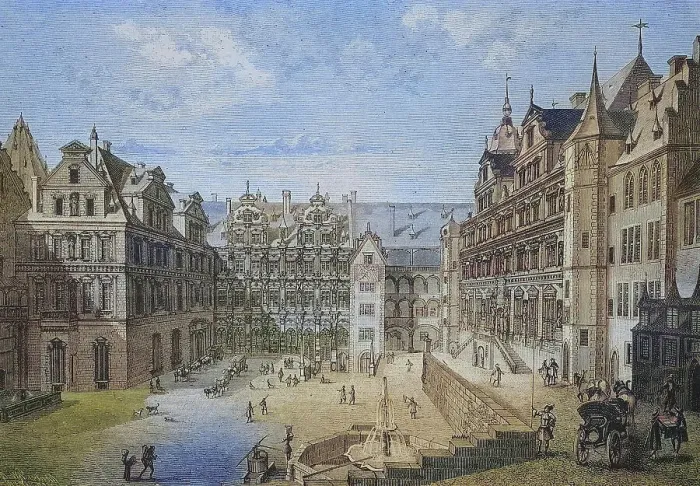 Framed Print : Heidelberg castle courtyard in 1683, Baden-Wuerttemberg, Germany, c. 1885, Historical, digitally restored reproduction from a 19th century original, Heidelberg castle courtyard in 1683, c Framed Print : Heidelberg castle courtyard in 1683, Baden-Wuerttemberg, Germany, c. 1885, Historical, digitally restored reproduction from a 19th century original, Heidelberg castle courtyard in 1683, c