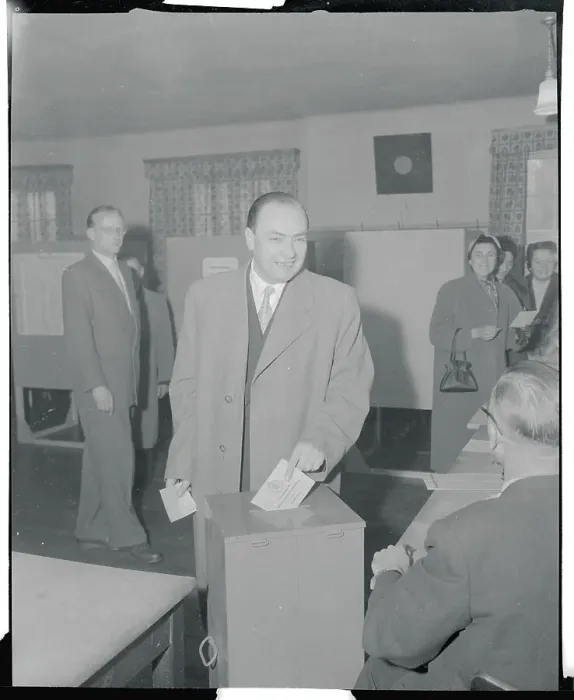 Framed Print : Heinrich Schneider Casting a Ballot