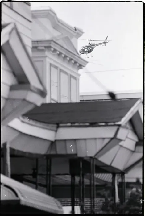 Framed Print : Helecopter Over House
