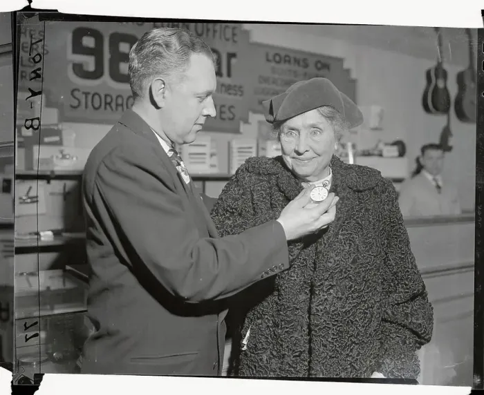 Framed Print : Helen Keller Being Handed Her Watch Framed Print : Helen Keller Being Handed Her Watch