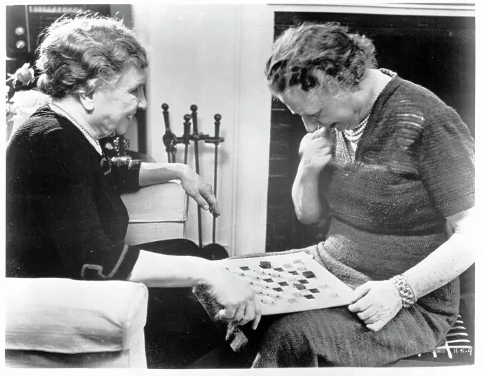 Framed Print : Helen Keller Playing Chess with Polly Thomson Framed Print : Helen Keller Playing Chess with Polly Thomson
