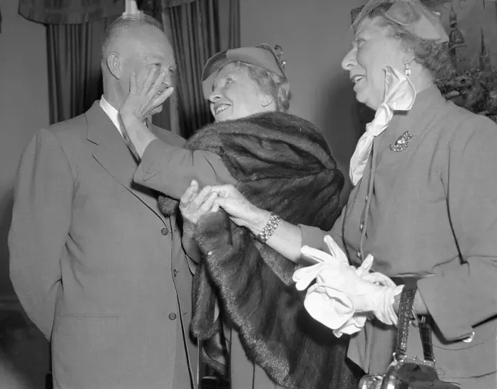 Framed Print : Helen Keller Touching Face of President Eisenhower Framed Print : Helen Keller Touching Face of President Eisenhower
