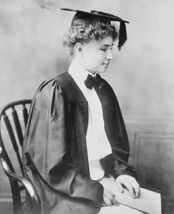 Framed Print : Helen Keller Wearing Cap and Gown Framed Print : Helen Keller Wearing Cap and Gown