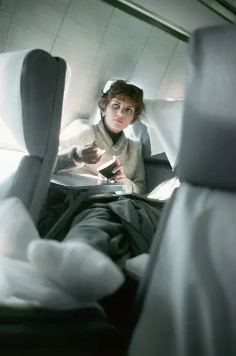 Framed Print : Helen Klaben Relaxing Aboard an Airplane Framed Print : Helen Klaben Relaxing Aboard an Airplane