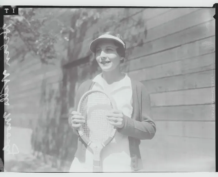 Framed Print : Helen Moody Wills Holding Tennis Racquet Framed Print : Helen Moody Wills Holding Tennis Racquet