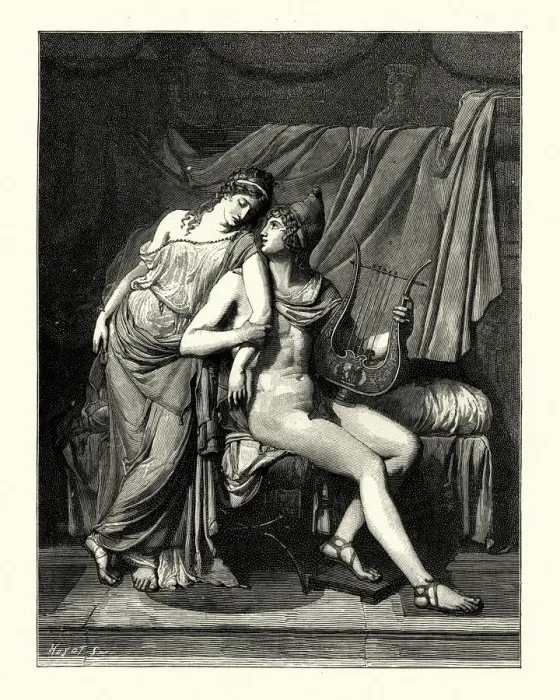 Framed Print : Helen of Troy and Paris Framed Print : Helen of Troy and Paris